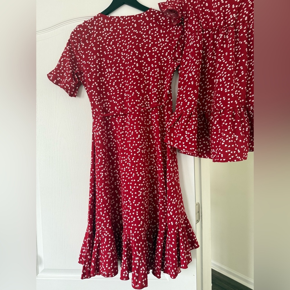 NWT - Pat Pat - Mommy and Me Red Dress with White Hearts - Size Small - Picture 9 of 16